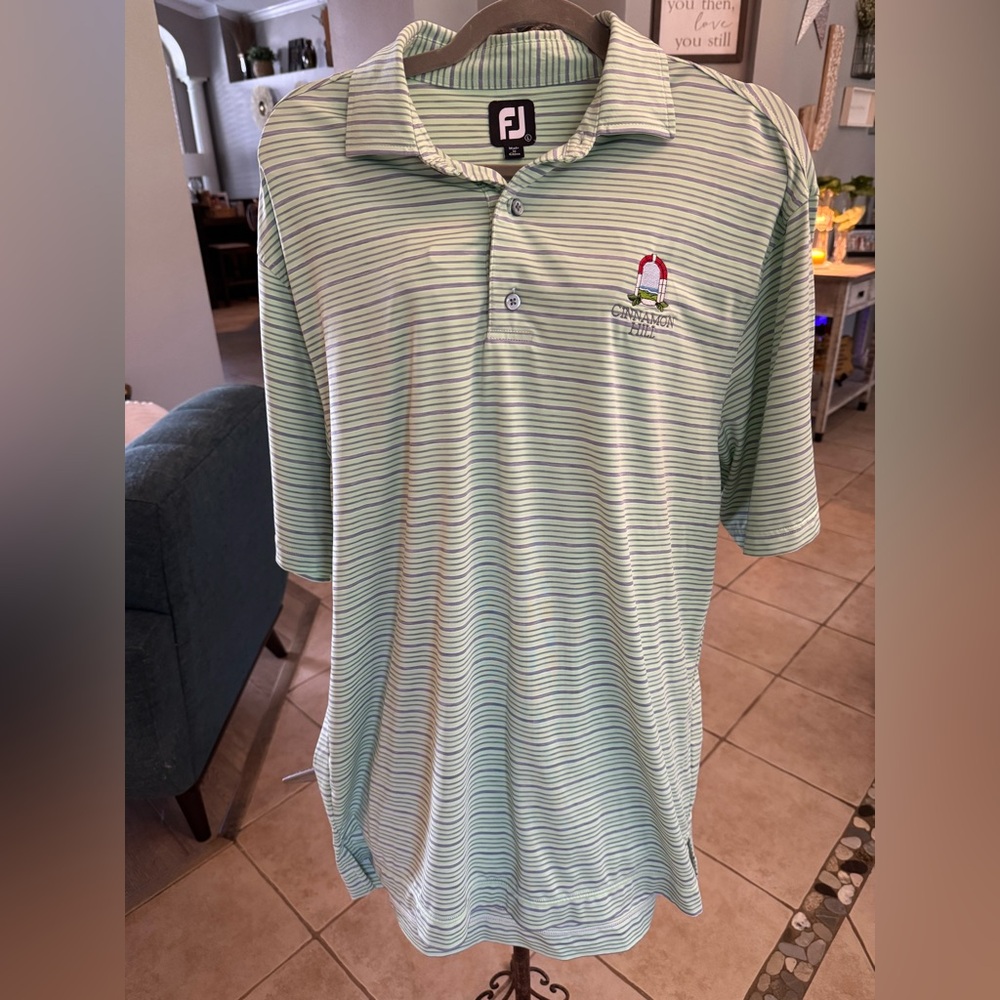 Footjoy Mens Large Golf Performance Polo Shirt Cinnamon Hill